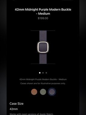 Apple 42mm Midnight Purple Modern Buckle Watch Band